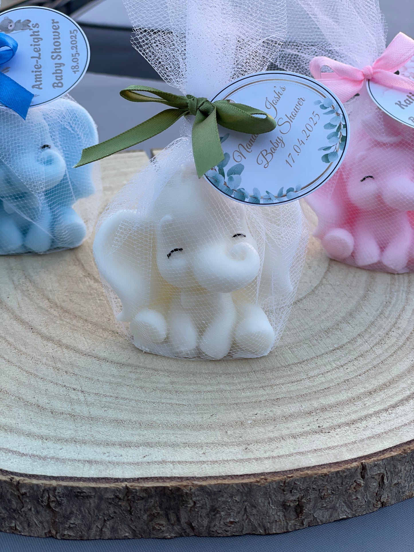 Elephant Scented Candle | Personalised Baby Shower Favours | Birthday Party Gift