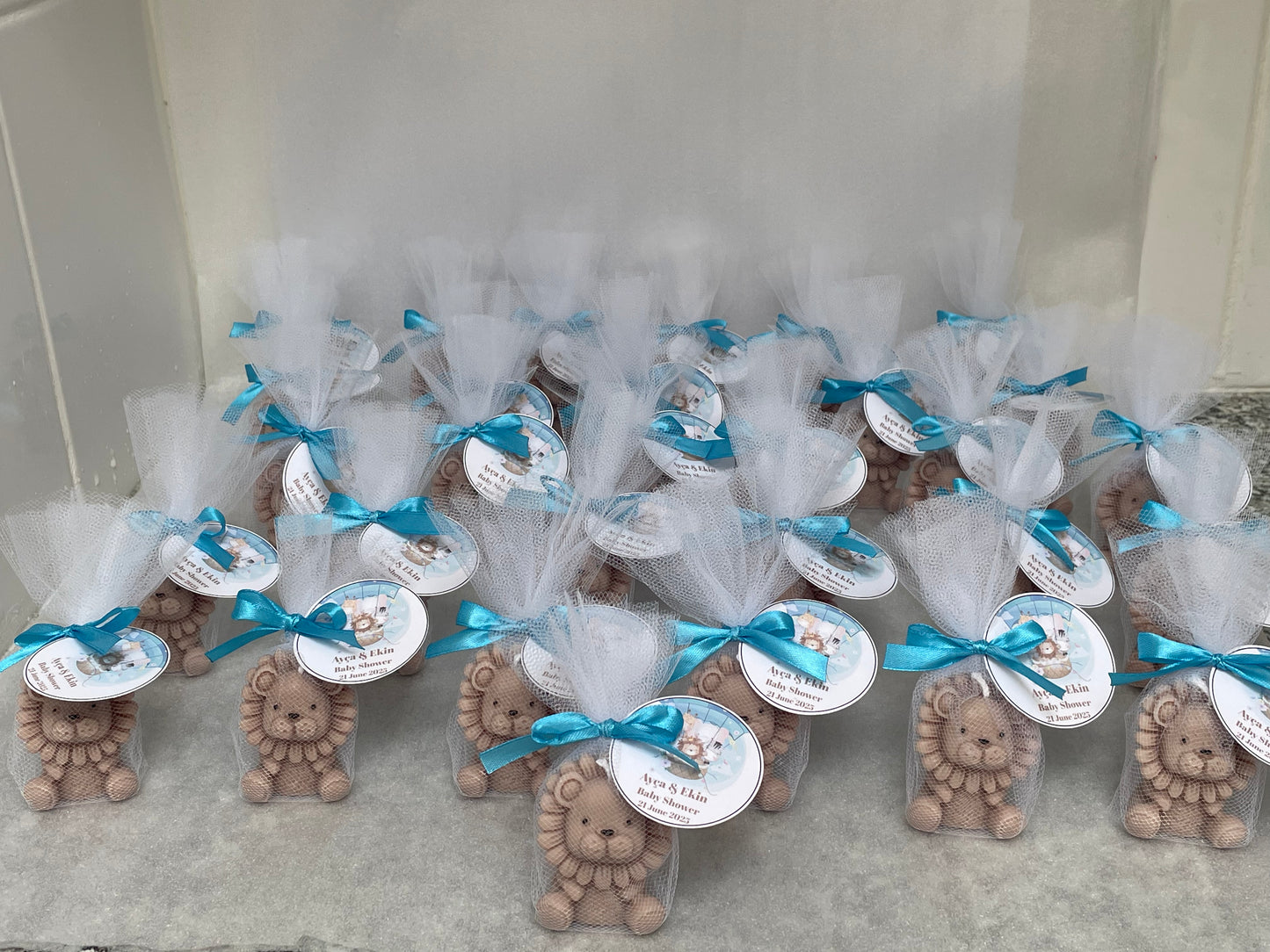 Personalised Baby Shower Favours | Lion Candles | Gender Reveal | Birthday Party Favours