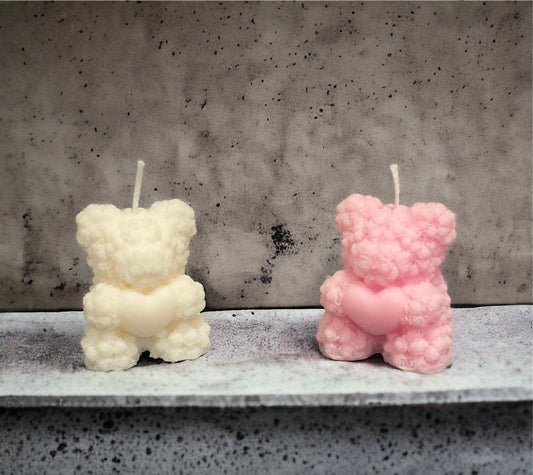 Baby shower favours - Small Bear Roses scented candles | Christening favours | Party gifts