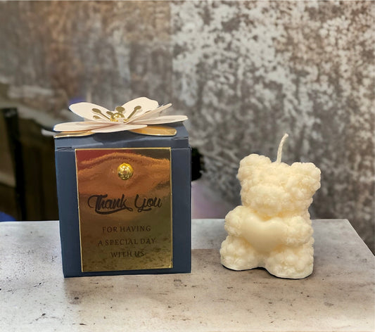 Baby shower favours - Small Bear Roses scented candles | Christening favours | Party gifts