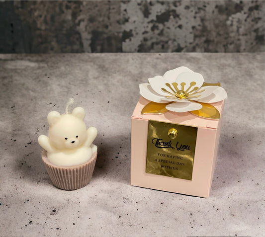 Baby Shower Favours | Party Favours | wedding favours | Mini Muffin Teddy Candle