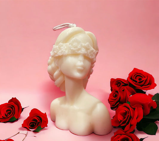Blindfolded lady scented candle | Elegant , stylish decor | Party favour | Soy wax candle| Gift idea | Valentine’s Day gift