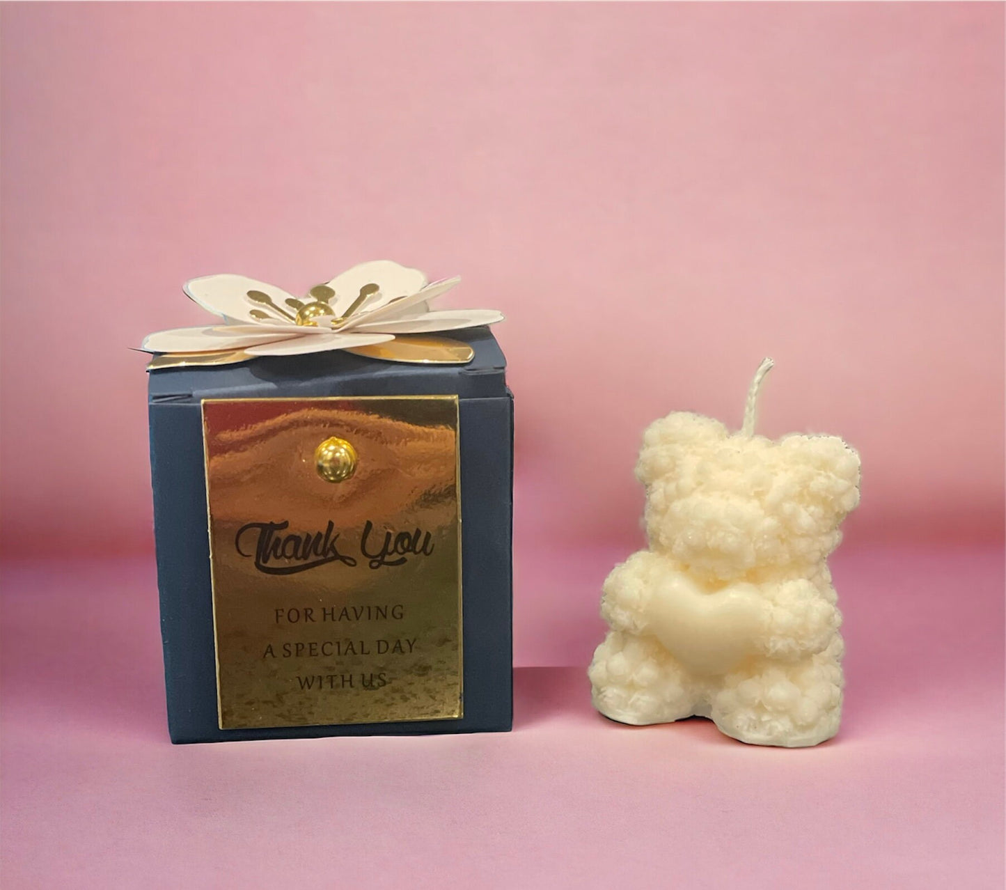 Baby shower favours - Small Bear Roses scented candles | Christening favours | Party gifts