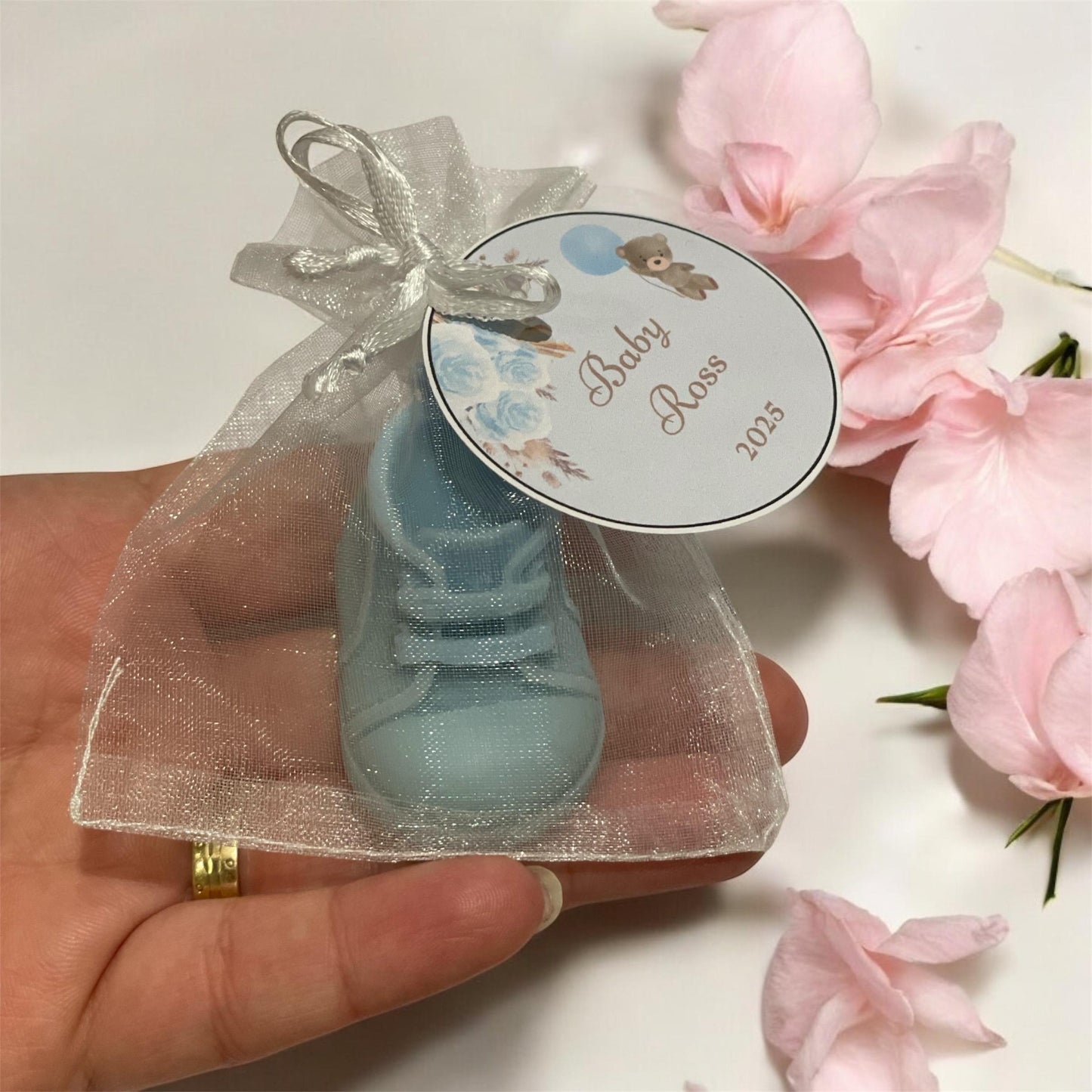 Personalised Baby Shower Favours - Mini Baby Shoe Wax Melt | Thank You for coming gift
