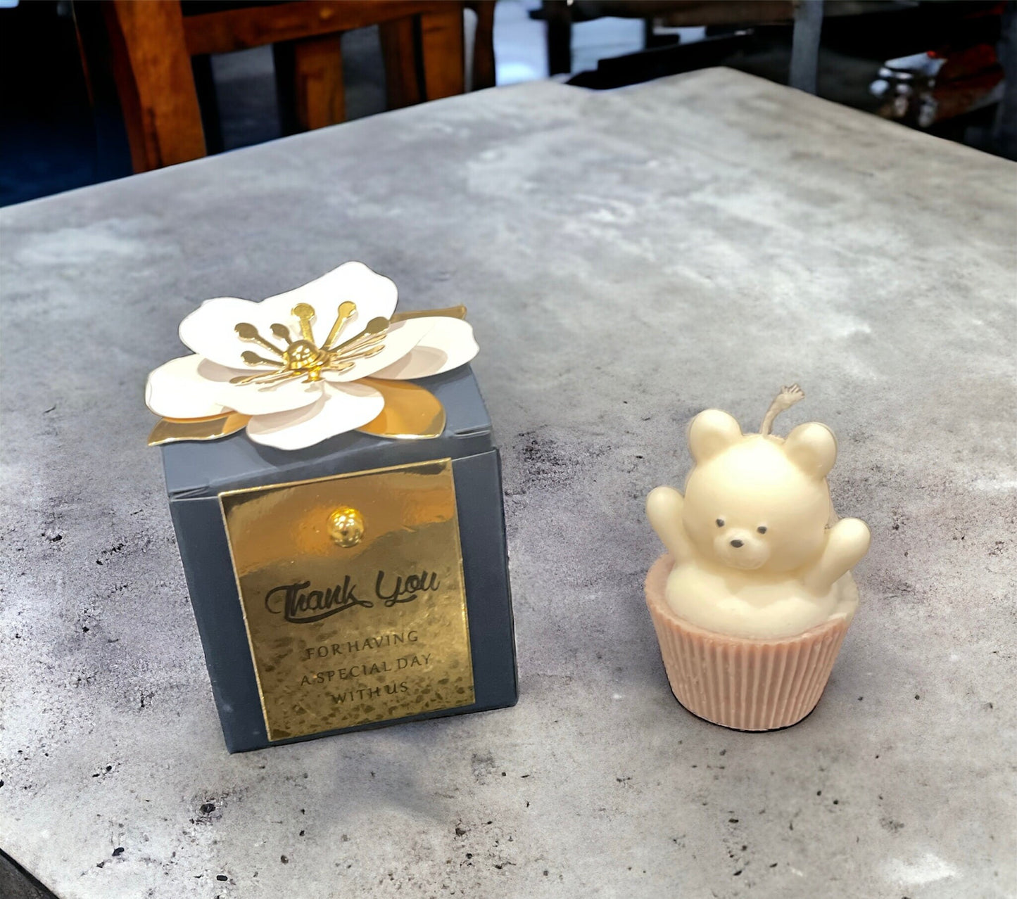 Baby Shower Favours | Party Favours | wedding favours | Mini Muffin Teddy Candle