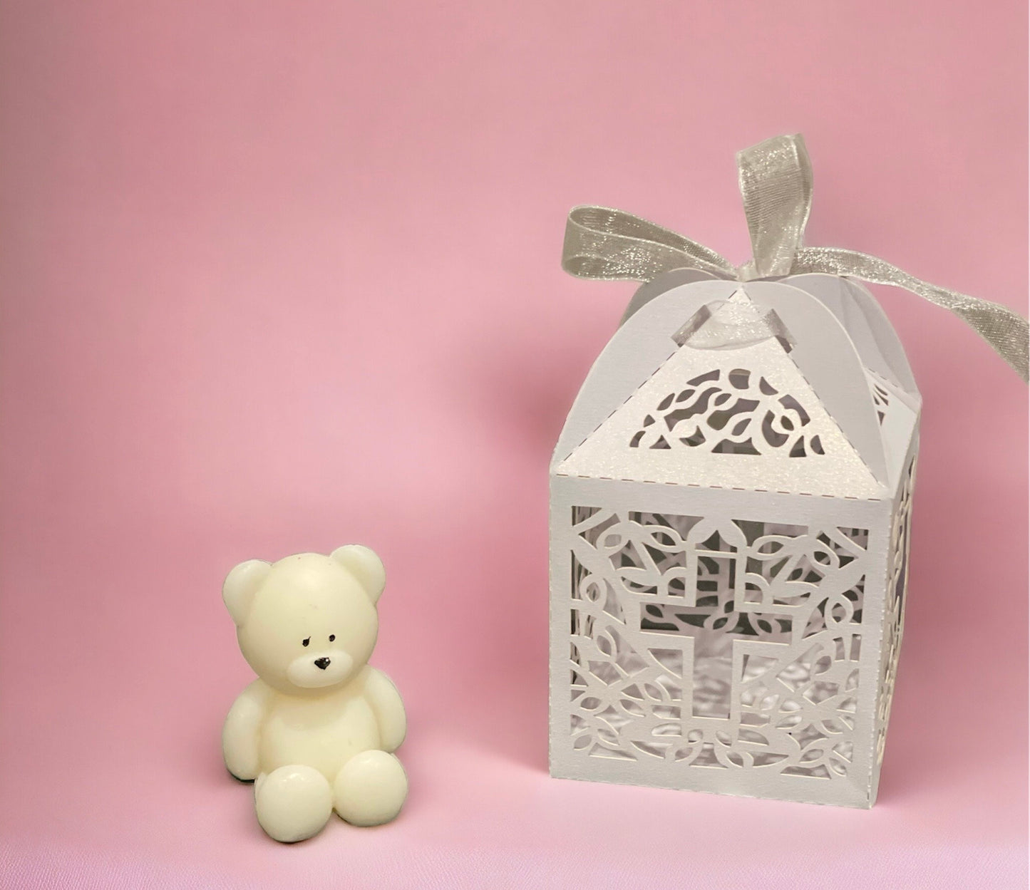 Personalised Baby Shower Favours | Baby Shower Gifts | Teddy Bear Theme | Mini Bear Candle | Gender Reveal