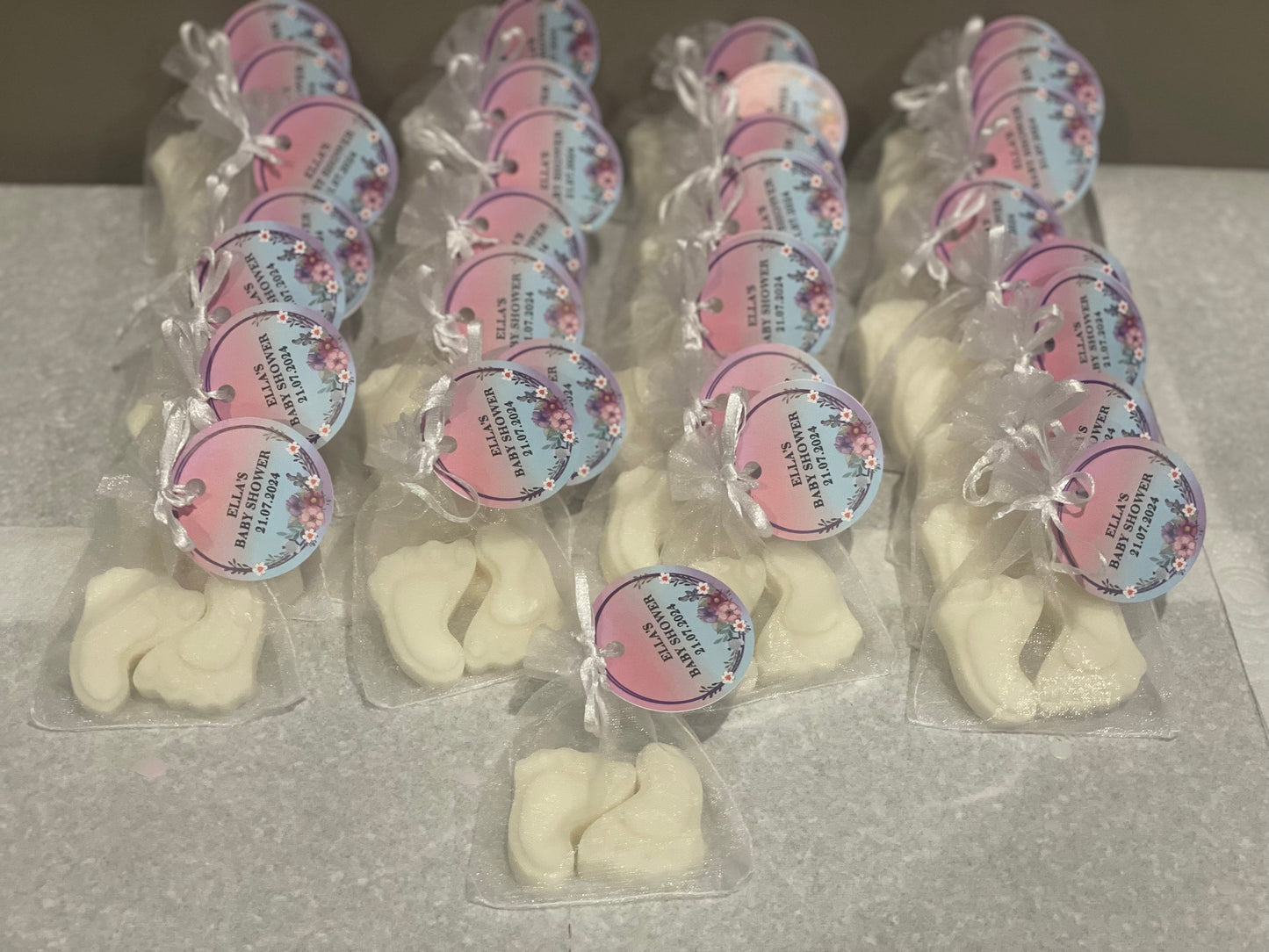 Personalised Baby Shower Favours | Baby Footprint Wax Melt | New Baby Feet | Baby Boy | Baby Girl | Gender Reveal