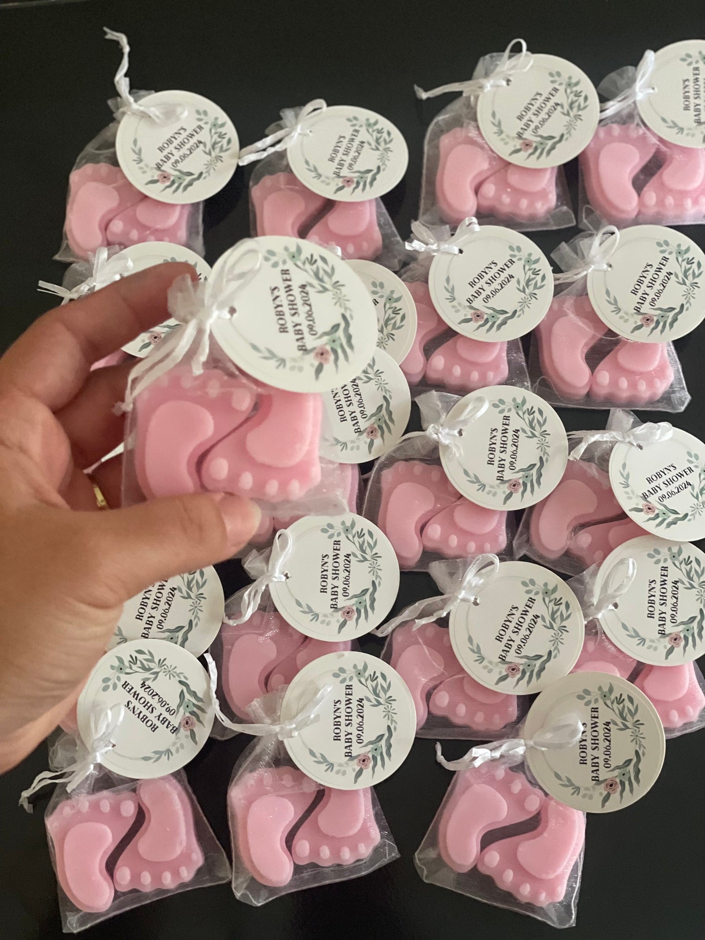 Personalised Baby Shower Favours | Baby Footprint Wax Melt | New Baby Feet | Baby Boy | Baby Girl | Gender Reveal