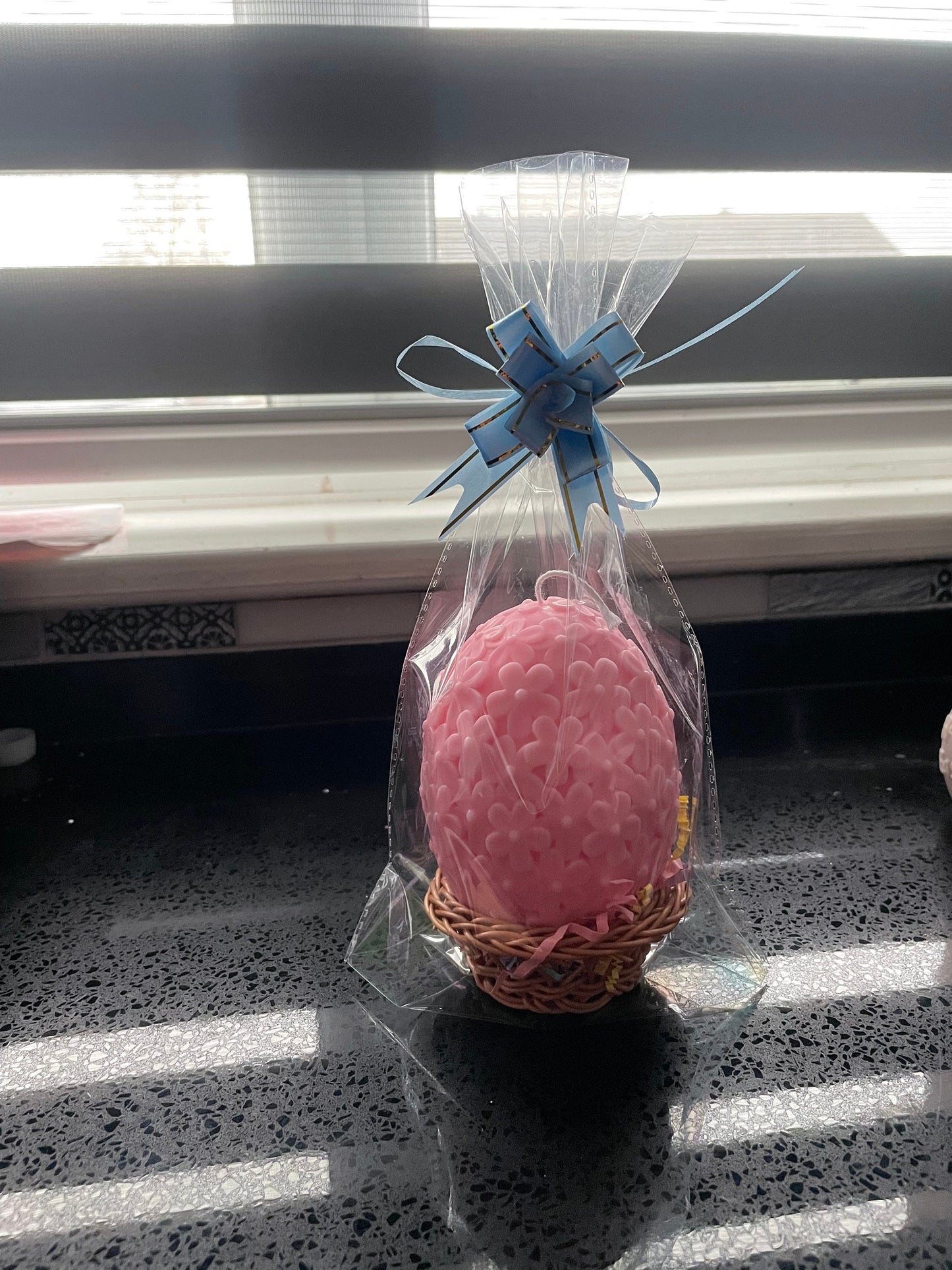 Easter Egg With Flowers Pattern Candle | Easter Decoration | Daisies Egg Candle