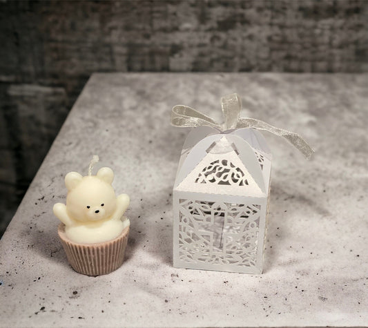 Baby Shower Favours | Party Favours | wedding favours | Mini Muffin Teddy Candle