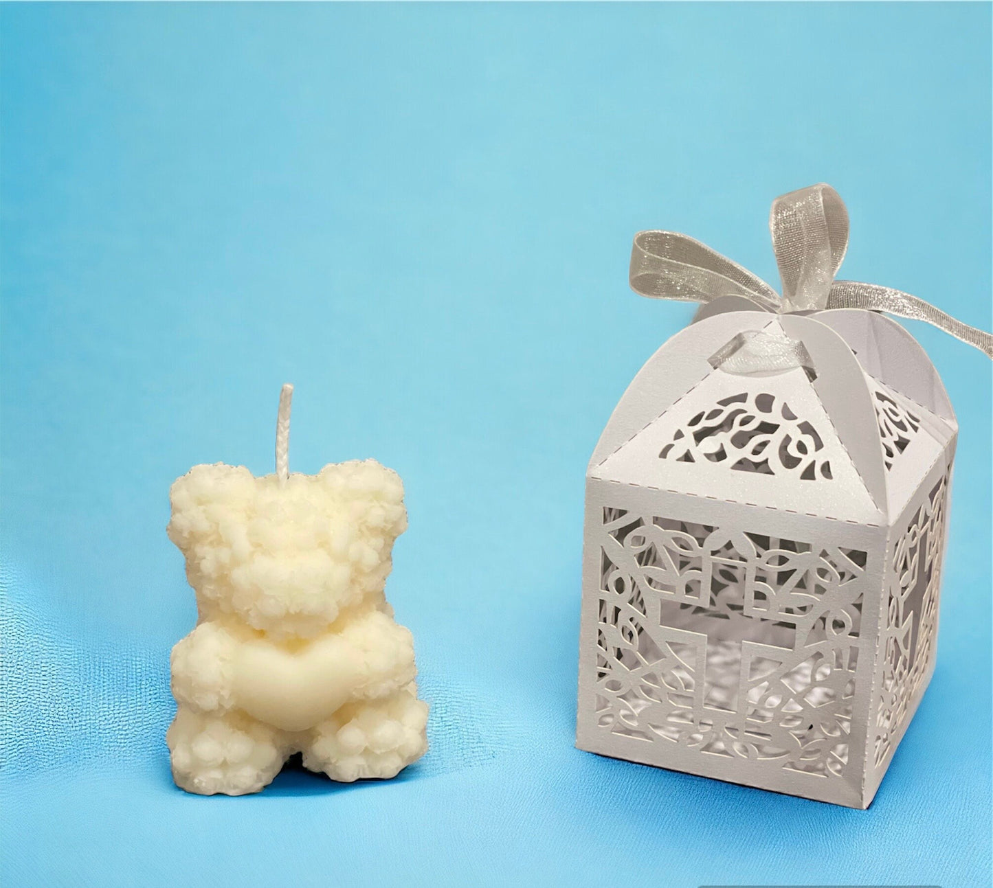 Baby shower favours - Small Bear Roses scented candles | Christening favours | Party gifts