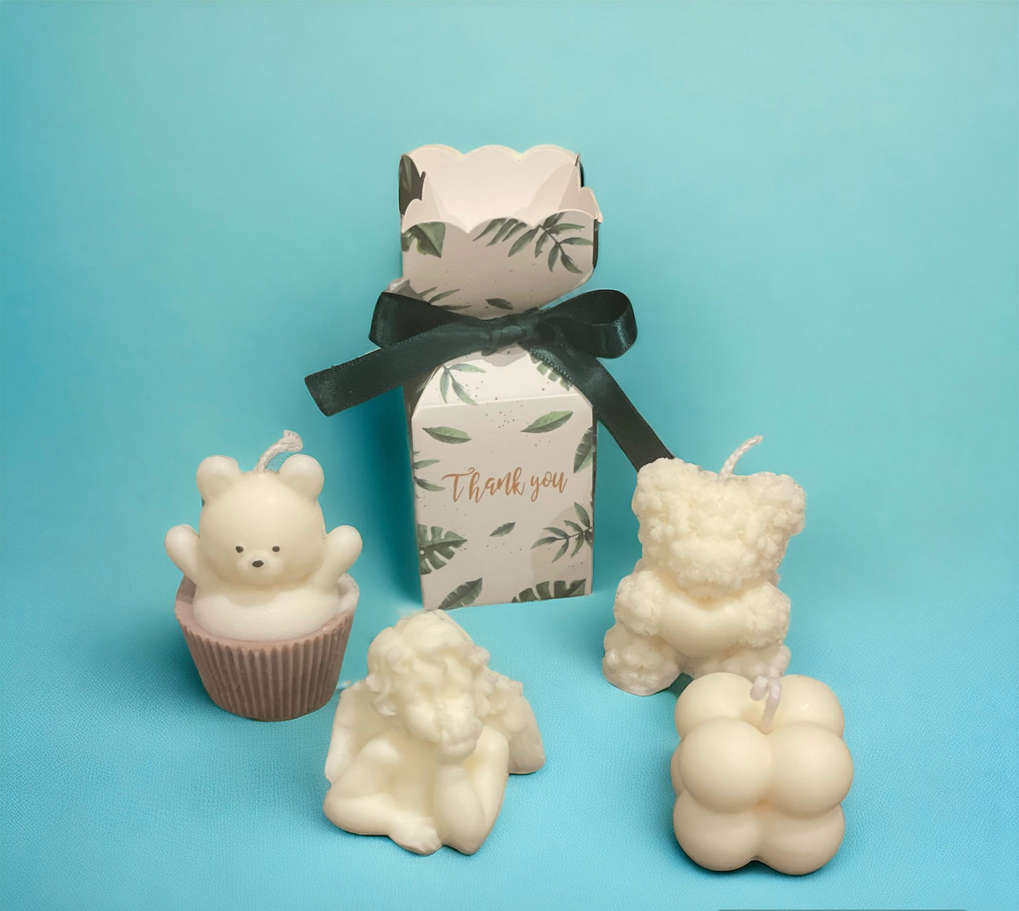 Baby shower favours - Small Bear Roses Vanilla scented candles | Christening favours | Party gifts | Thank You For Coming Gift